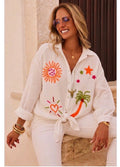 Blouse gaz de coton « palmier »