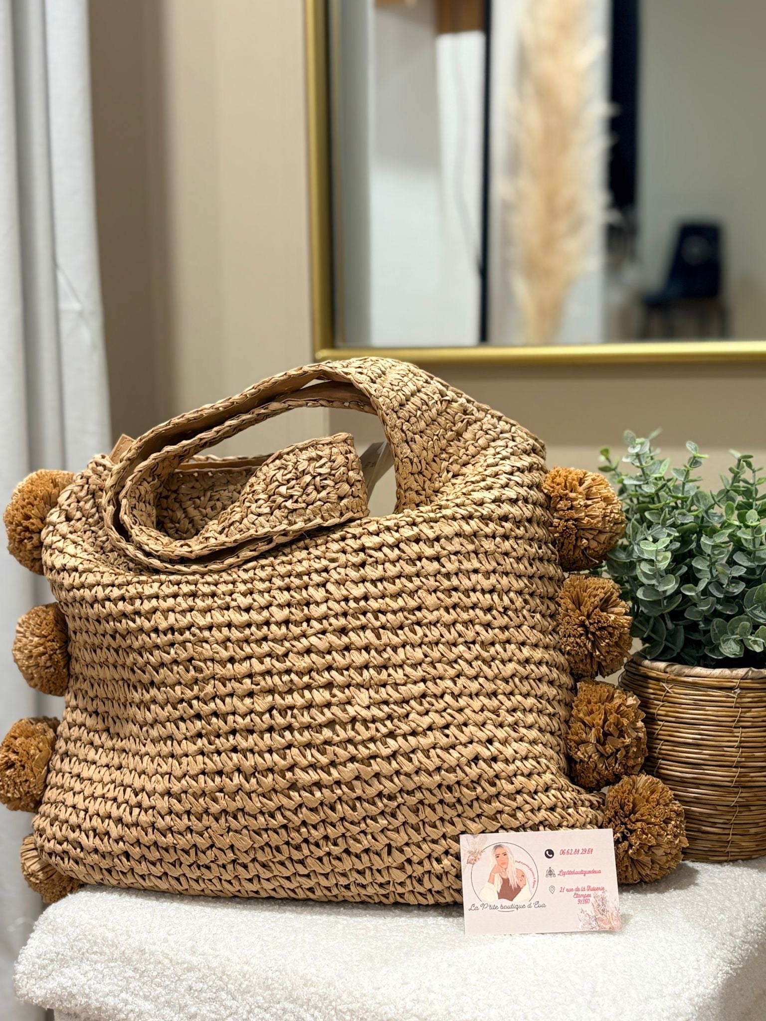 Sac en jute « pompom » - La Petite Boutique d'Eva