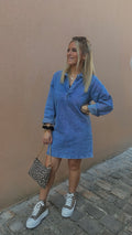 Robe en jean « Jeanne » - Robe jeans femme - La Petite Boutique d'Eva
