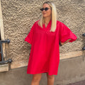 Robe rouge oversise