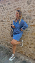 Robe en jean « Jeanne » - Robe jeans femme - La Petite Boutique d'Eva