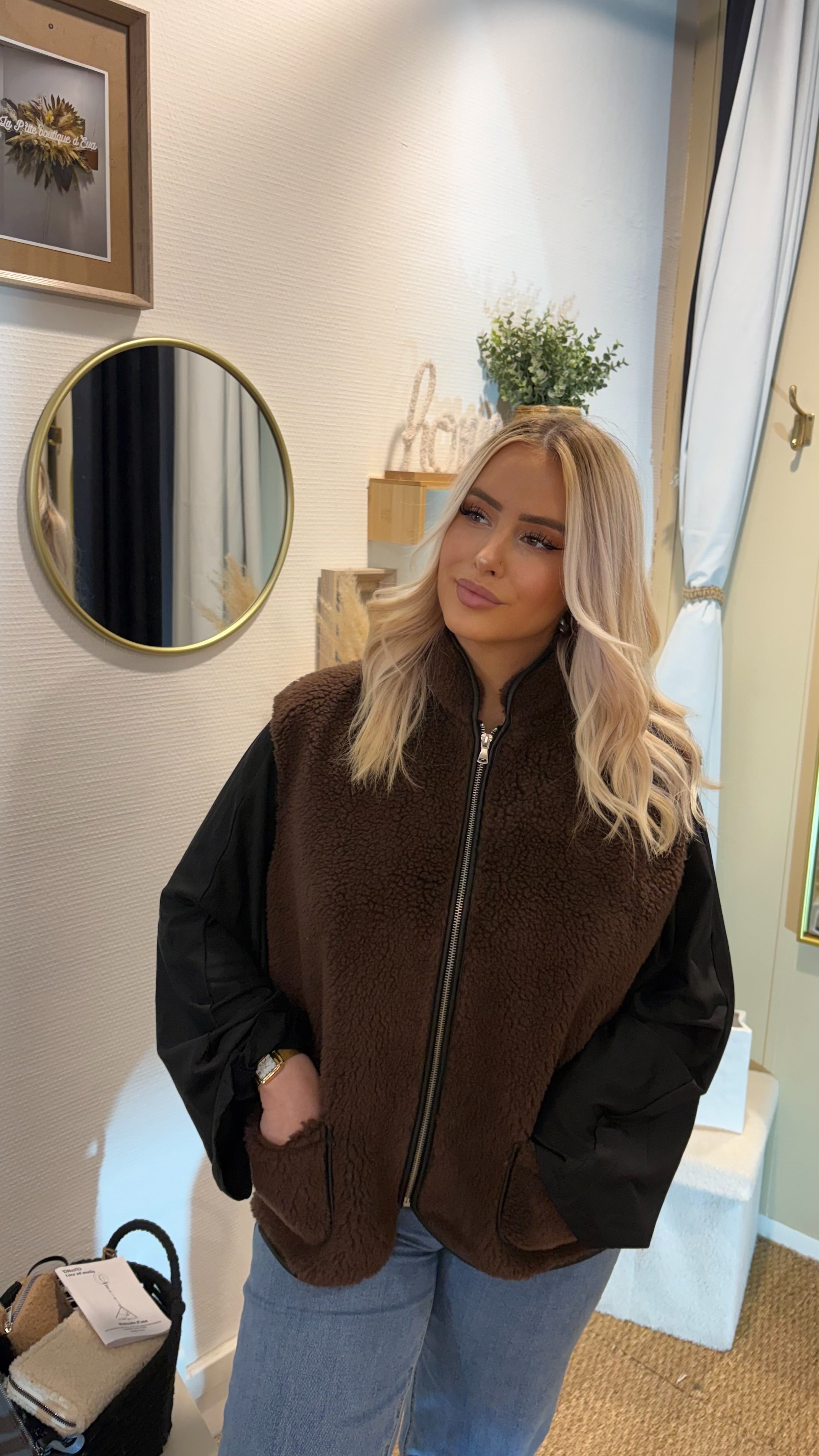 Veste sans manches « marron » - Veste femme - La Petite Boutique d'Eva