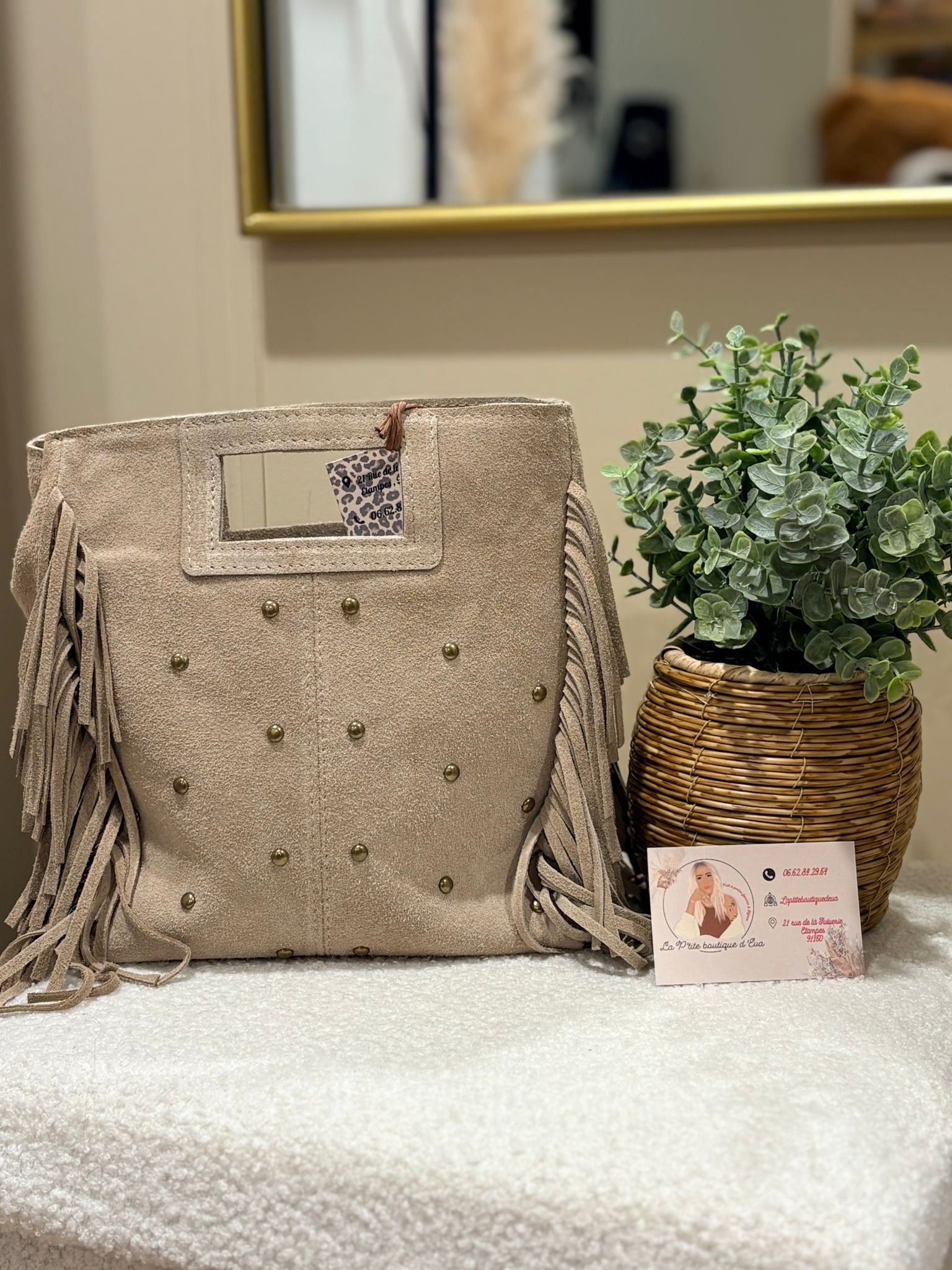 Sac beige « Frange » - La Petite Boutique d'Eva