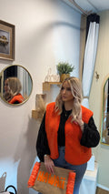 Gilet sans manches « orange » - Gilet femme - La Petite Boutique d'Eva