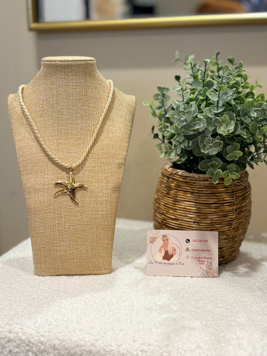collier  doré  étoile - La Petite Boutique d'Eva