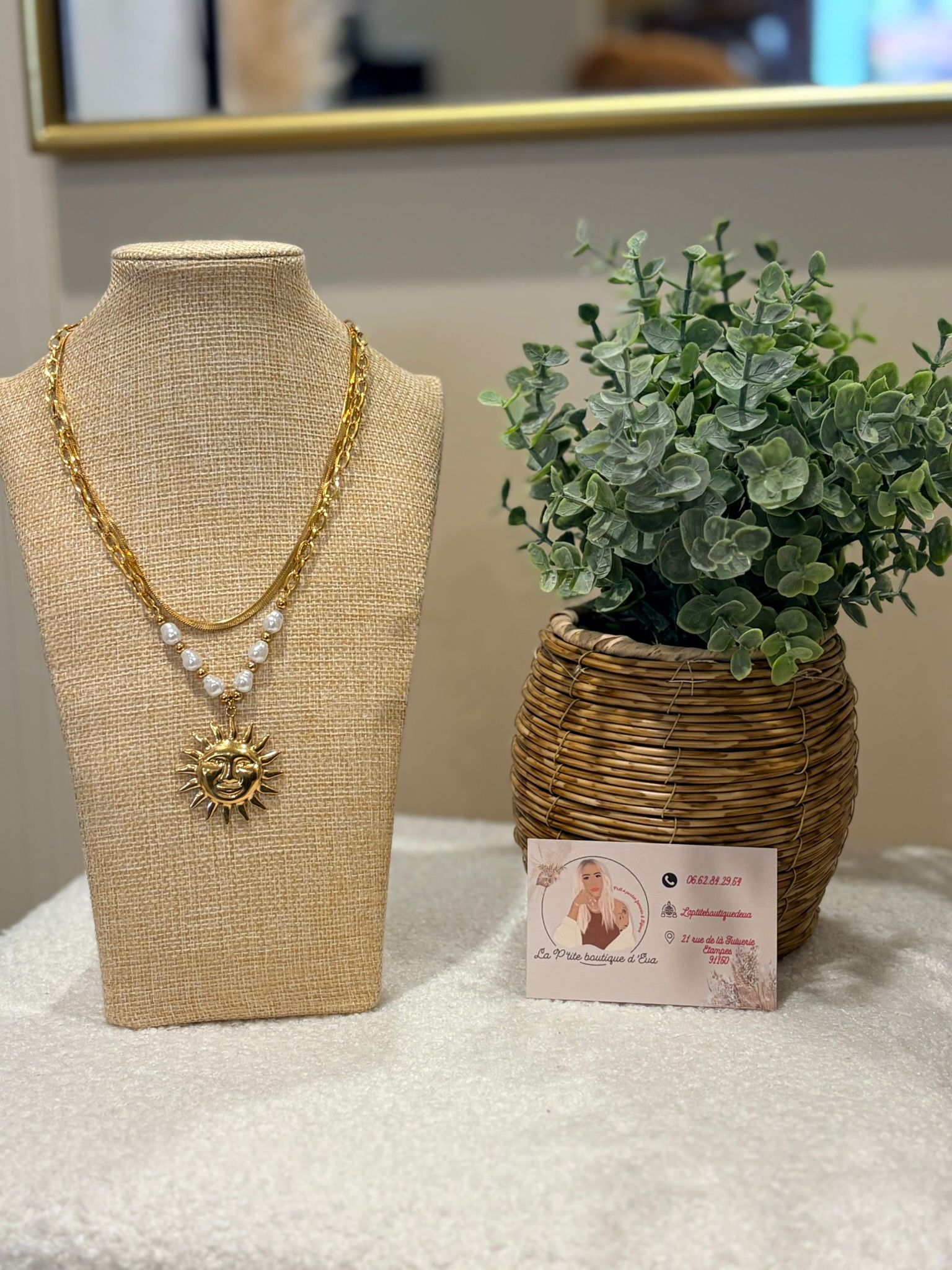 Collier doré perla - La Petite Boutique d'Eva